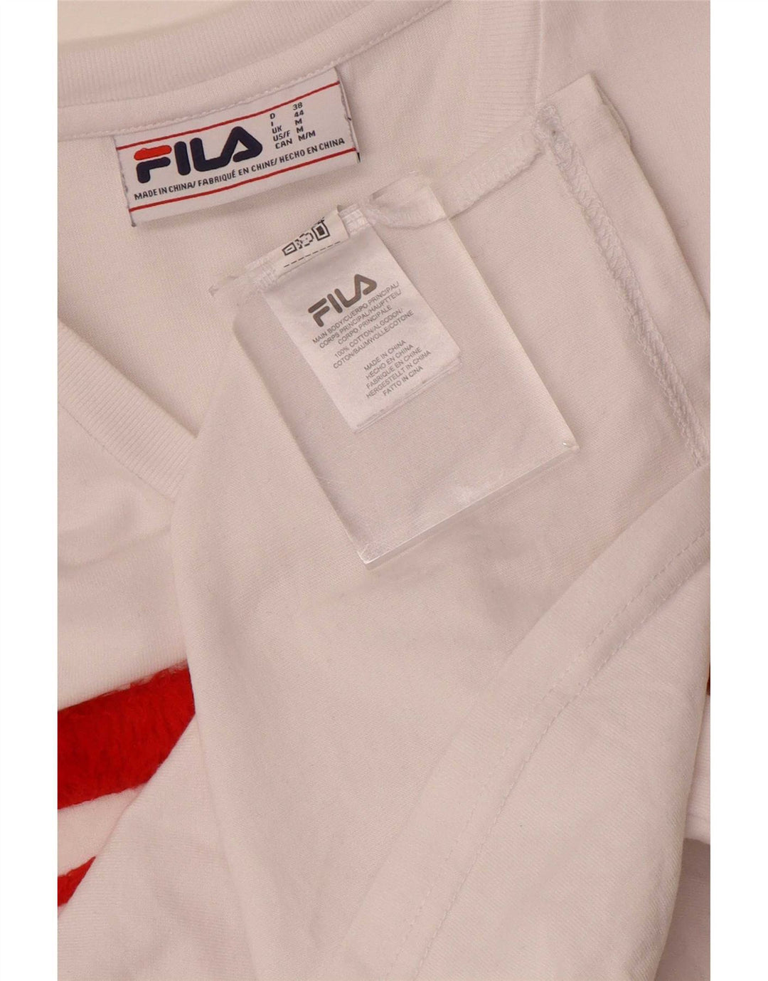 Tricou cu grafic Fila pentru femei Top UK14 Medium White Bumbac