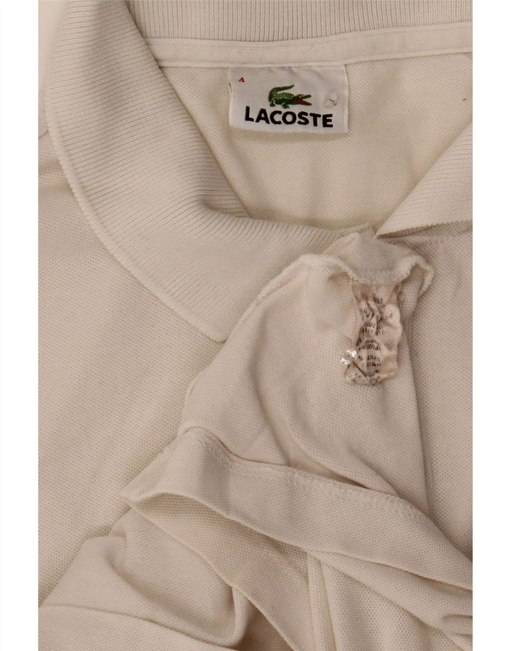 Tricou polo Lacoste pentru bărbați, mărimea 4, bumbac alb mediu