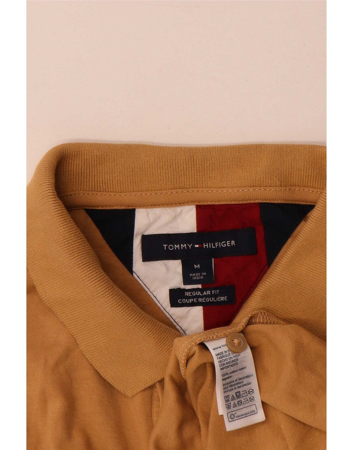 Tricou polo Tommy Hilfiger pentru bărbați, bumbac maro mediu