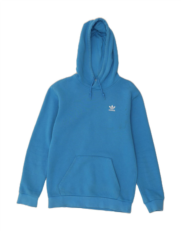 ADIDAS Mens Hoodie Jumper Small Blue Vintage Adidas and Second-Hand Adidas from Messina Hembry 