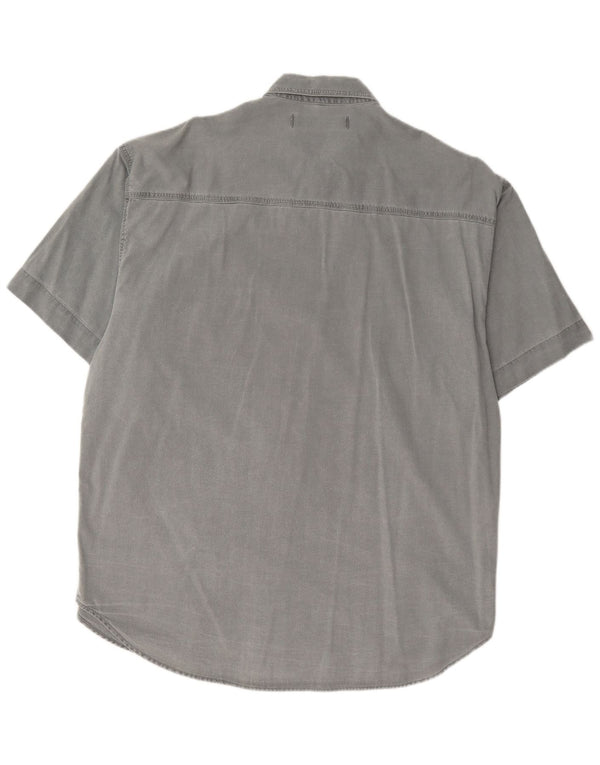 Jinglers Mens Short Sleeve Shirt Size 41/42 Large Grey Cotton