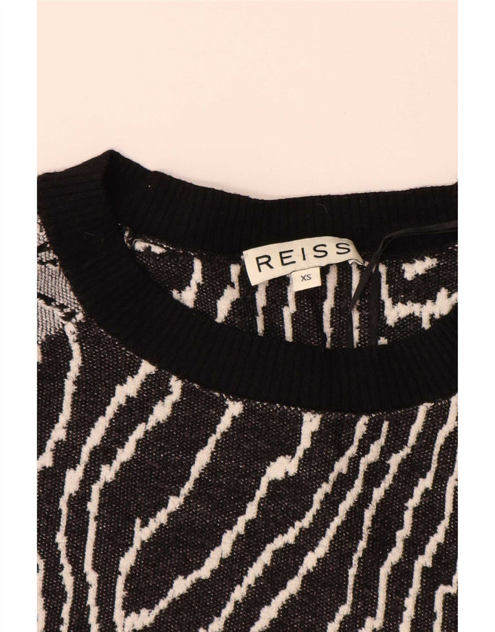 Pulover Reiss pentru femei cu model abstract, Vâscoză neagră, UK 6 XS
