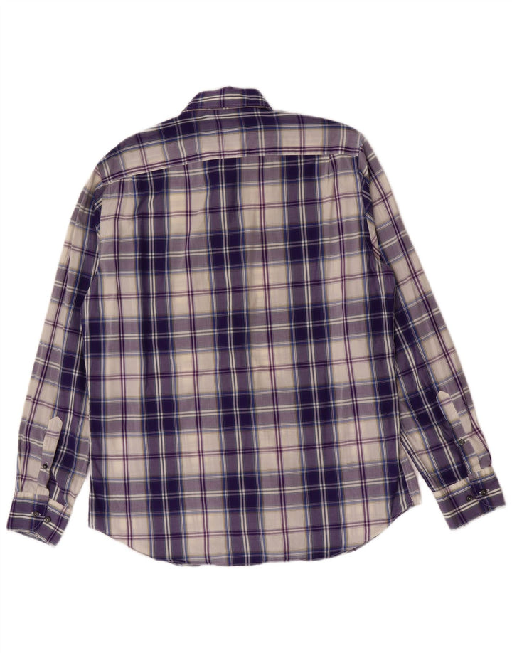 Cămașă Massimo Dutti pentru bărbați, cu carouri mari, mov