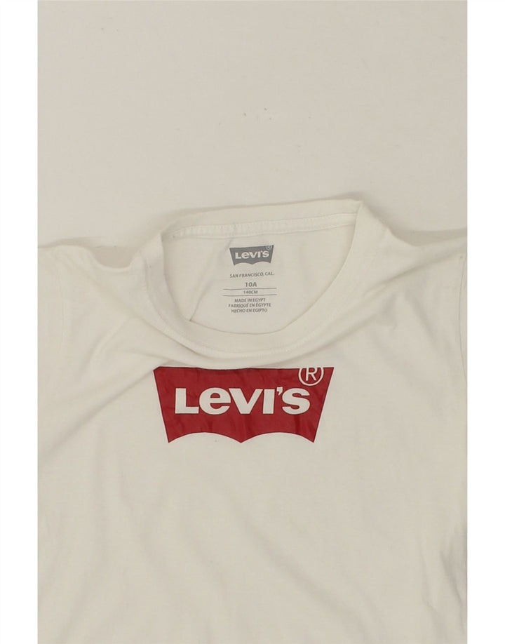 LEVI'S Boys Graphic T-Shirt Top 9-10 Years White Cotton Vintage Levi's and Second-Hand Levi's from Messina Hembry 