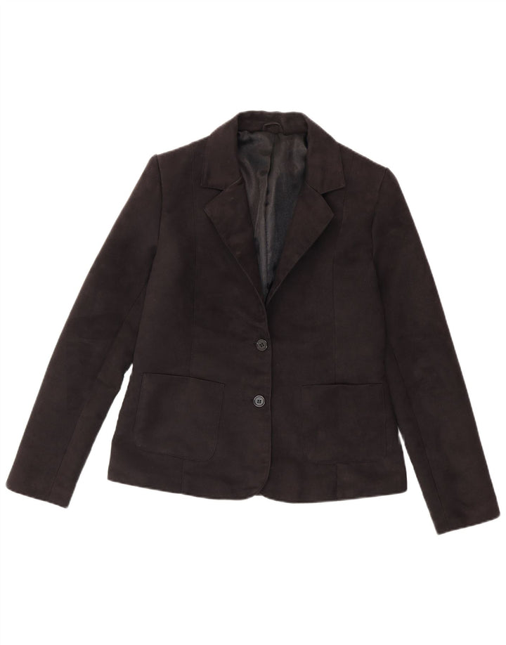 Sacou Topshop pentru femei, cu 2 nasturi, poliester negru mediu UK 12
