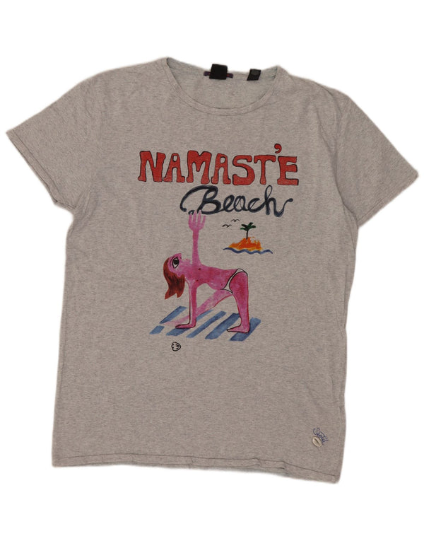 Tricou grafic pentru bărbați SCOTCH & SODA Top din bumbac gri mediu