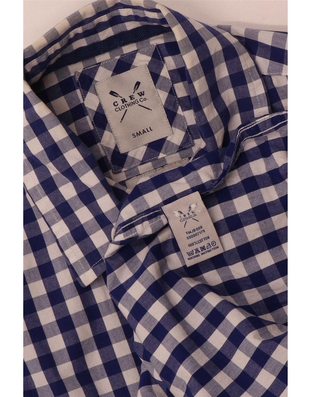 Îmbrăcăminte pentru echipaj Cămașă pentru bărbați Mic albastru Gingham Bumbac