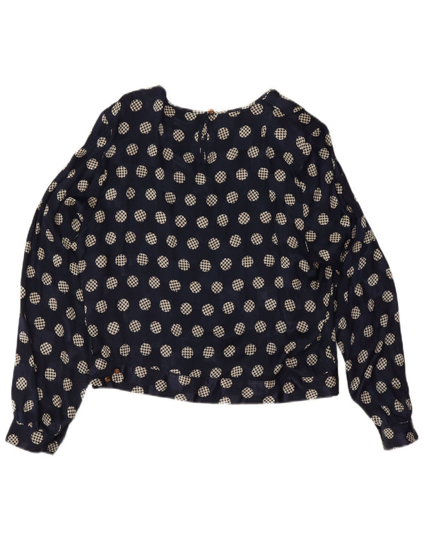 Bluză Crop Top Femei Fiorella Rubino UK 14 Mare Bleumarin Buline