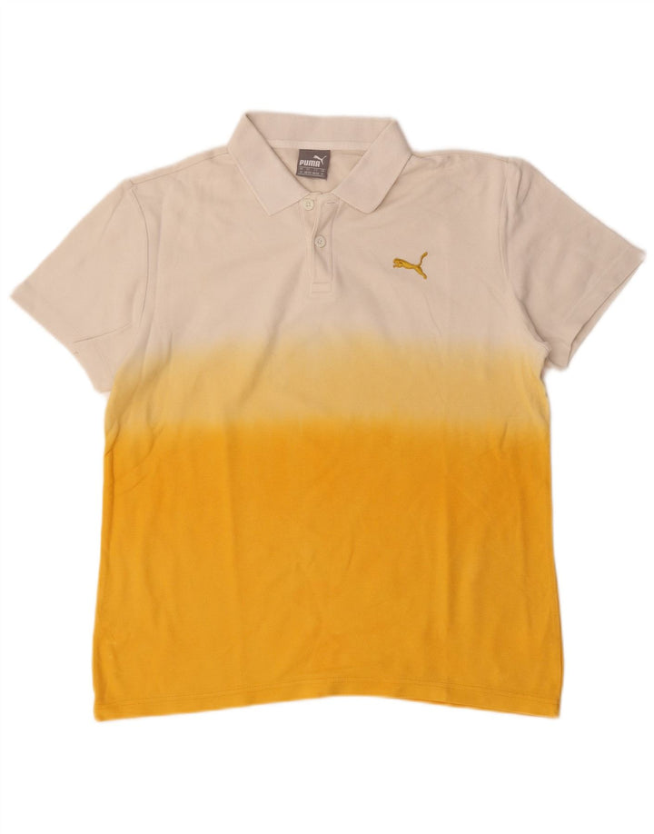 Tricou polo Puma pentru bărbați, bumbac color bloc alb mediu