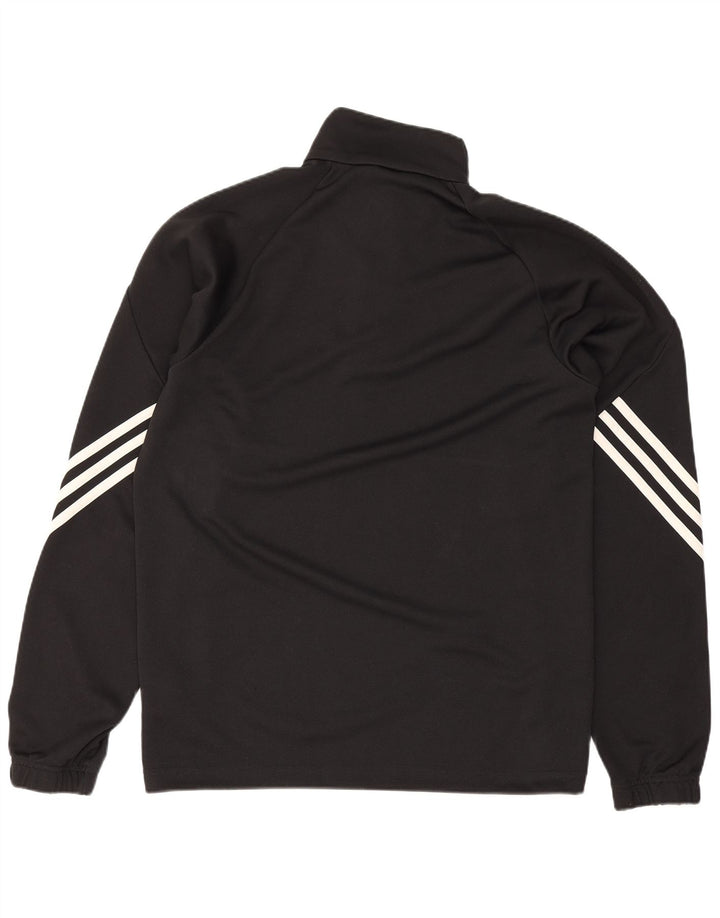 Adidas Climalite Mens Zip Neck Pullover Trening Top Mic Poliester Negru
