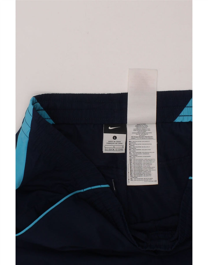 NIKE Boys Sport Shorts 12-13 Years Large  Navy Blue Polyester Vintage Nike and Second-Hand Nike from Messina Hembry 