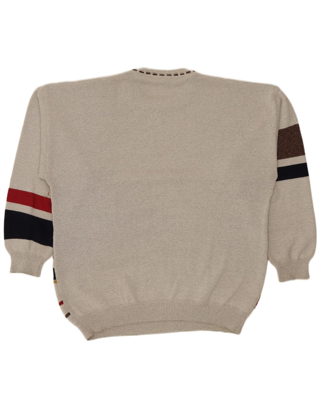 Pulover pentru bărbați Conte Massimo cu gât crew, bumbac geometric 2XL gri