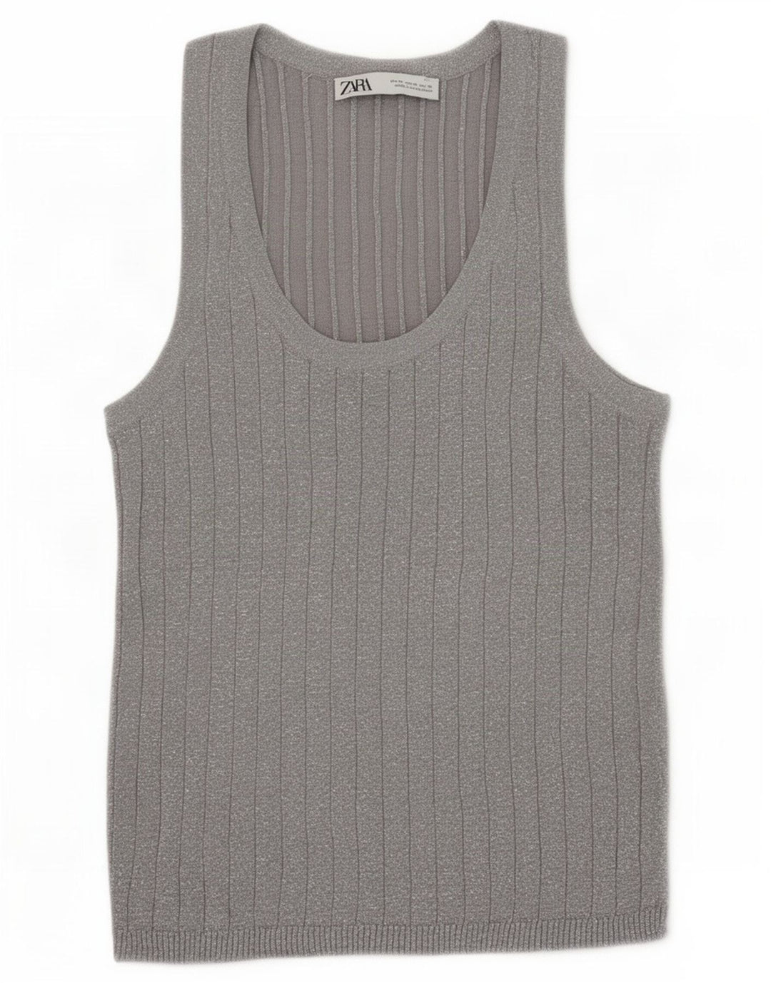 Vesta Zara Femei Tank Top UK 12 Medium Gri