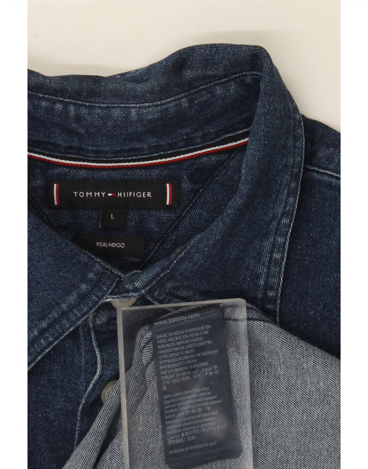 Cămașă pentru bărbați TOMMY HILFIGER din denim indigo, mare, albastru, bumbac