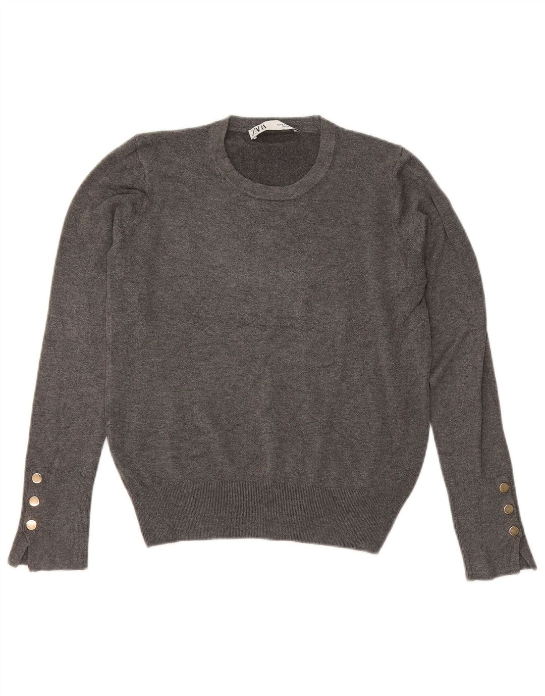 Pulover pentru damă Zara, cu gâtul turn, UK 12, gri mediu