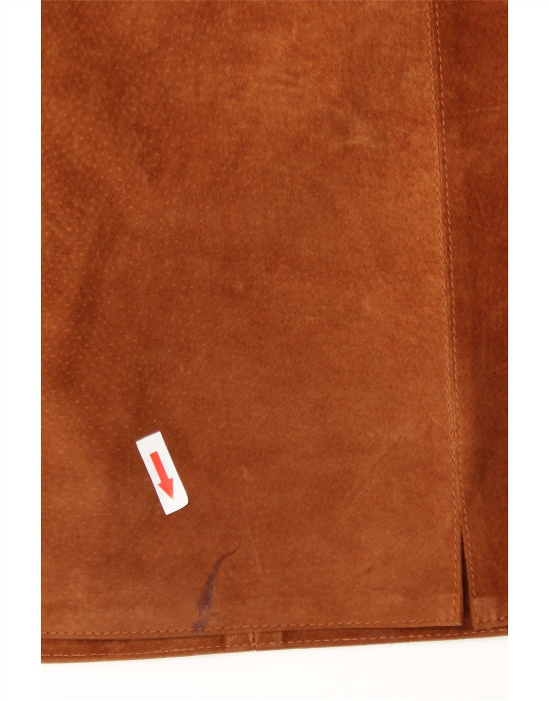 Fusta dama vintage din piele intoarsa W28 maro mediu din piele