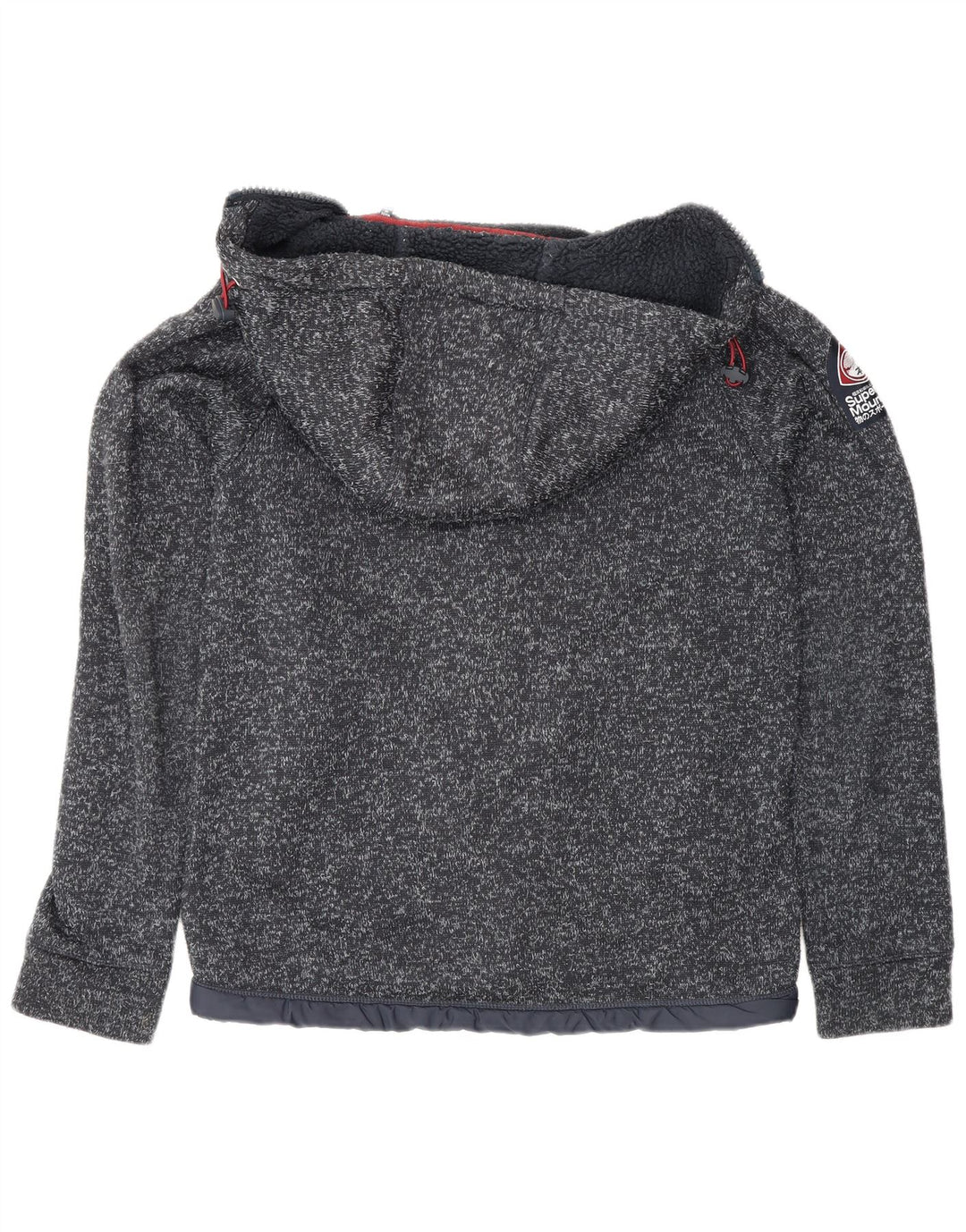 Pulover Superdry pentru bărbați, cu fermoar, cu capota, UK 14, mediu, bleumarin, poliester cu pături