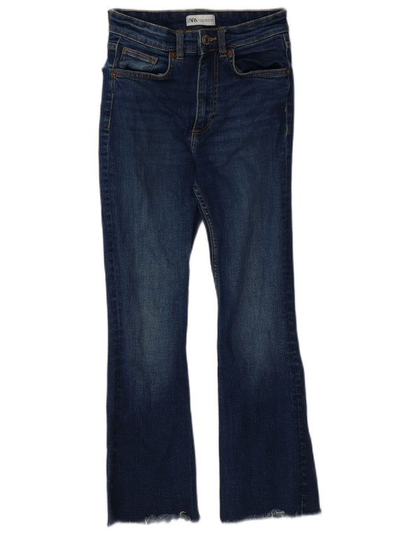 Zara Womens Flared Jeans EU 34 2XS W24 L25 Blue Cotton