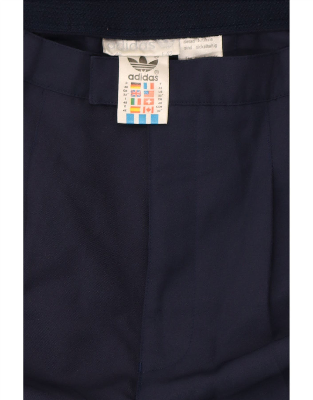 ADIDAS Womens Pegged Chino Shorts W32 Large Navy Blue Polyester Vintage Adidas and Second-Hand Adidas from Messina Hembry 