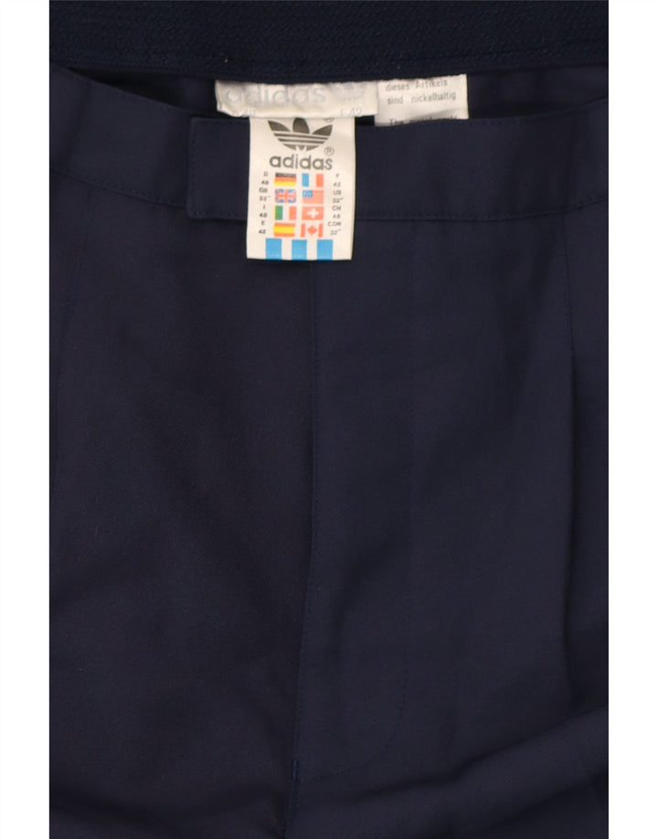 ADIDAS Womens Pegged Chino Shorts W32 Large Navy Blue Polyester Vintage Adidas and Second-Hand Adidas from Messina Hembry 