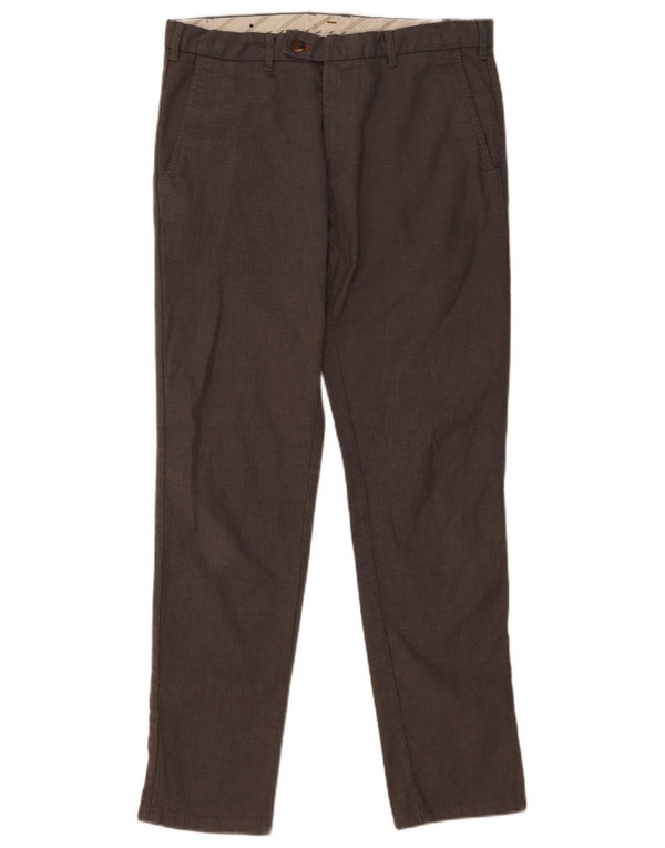 Pantaloni de costum pentru bărbați ZARA slim EU 42 Large W32 L31 Bumbac gri