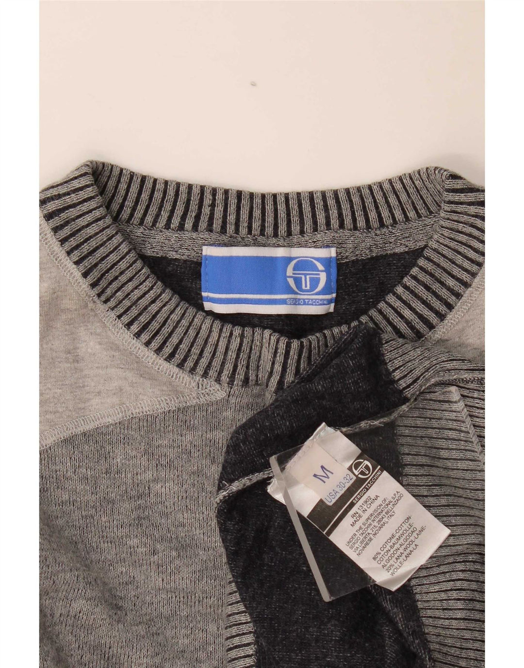 Sergio Tacchini Pulover pentru bărbați cu decolteu rotund, gri mediu