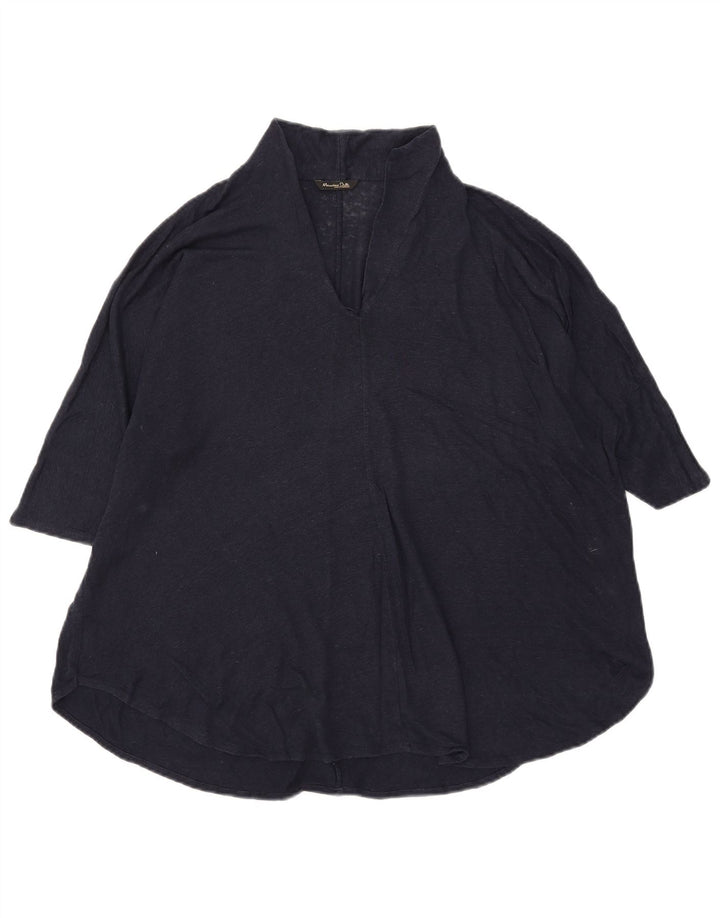 Bluză Massimo Dutti pentru femei, UK 18 XL, in albastru bleumarin