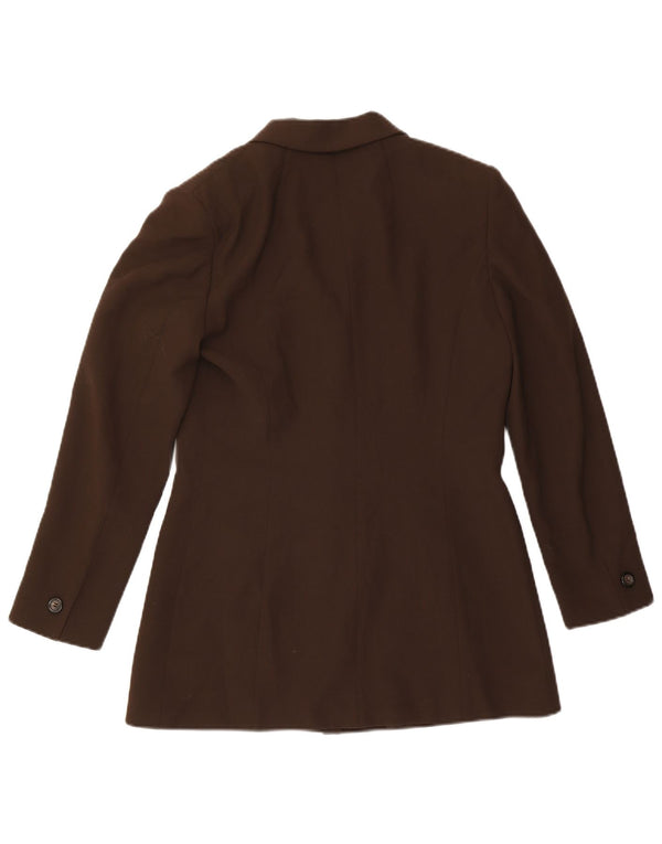 Jachetă Blazer pentru femei Marella cu 4 nasturi UK 12 Maro Mediu Lână Clasică