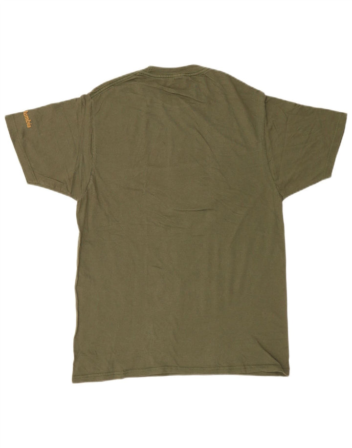 Tricou grafic Columbia pentru bărbați Top din bumbac verde mediu