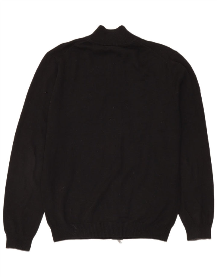 Pulover cardigan cu fermoar complet Massimo Dutti pentru bărbați, bumbac negru mare