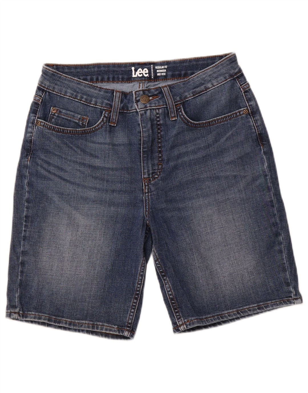 Bermude LEE pentru femei cu talie medie obișnuită, pantaloni scurți din denim US 10 Large W28 Blue