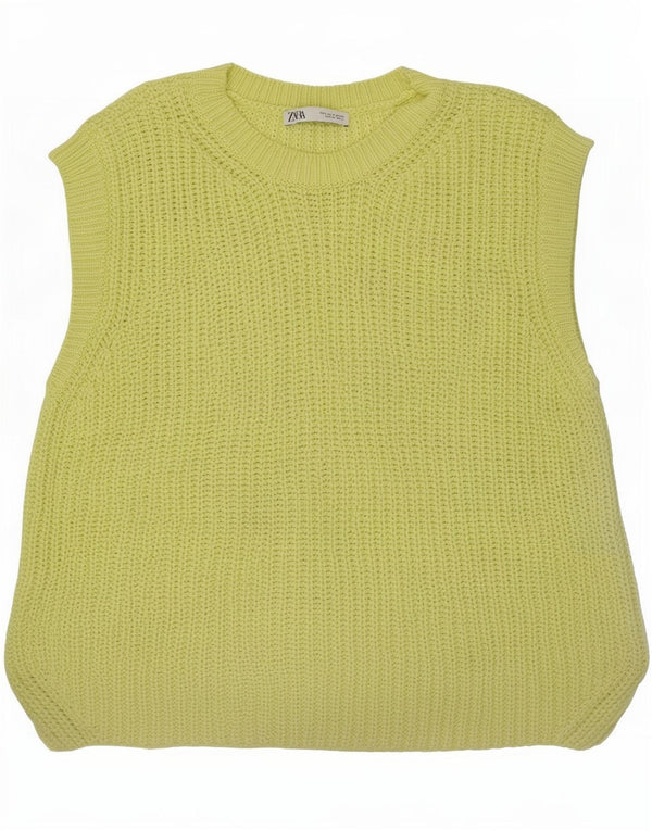 Vestă supradimensionată pentru femei Zara UK 10 Bumbac galben mic