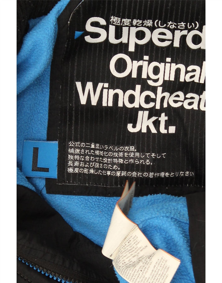Jachetă Windbreaker cu glugă Superdry pentru bărbați UK 40 Large Black