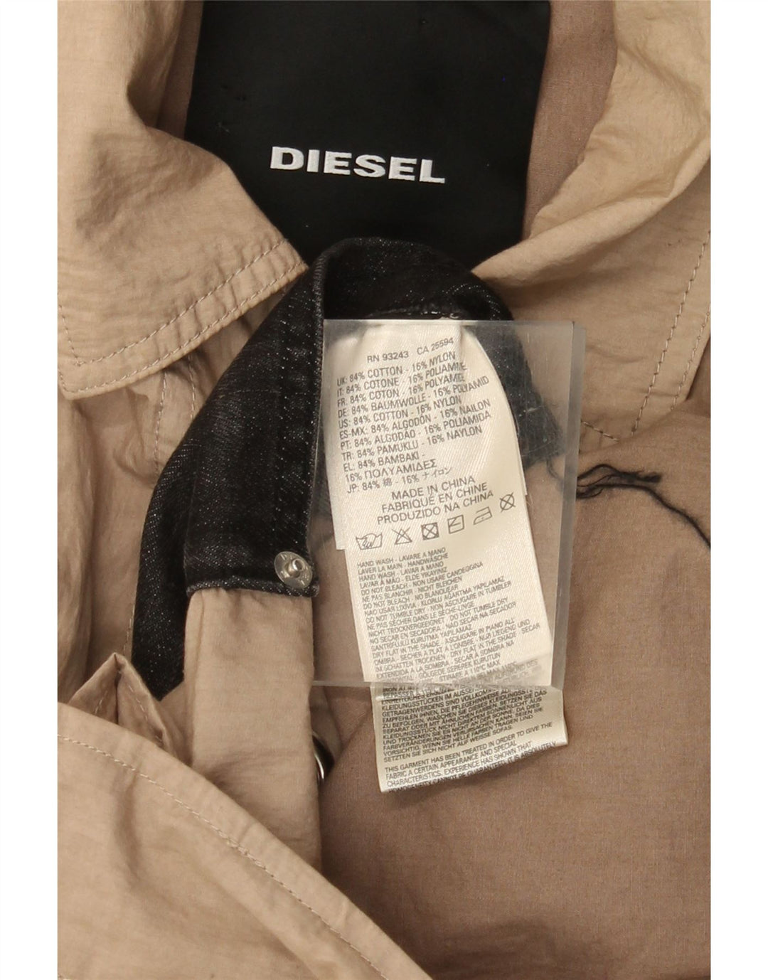 Trench pentru femei Diesel UK 40 mare, bej, bumbac