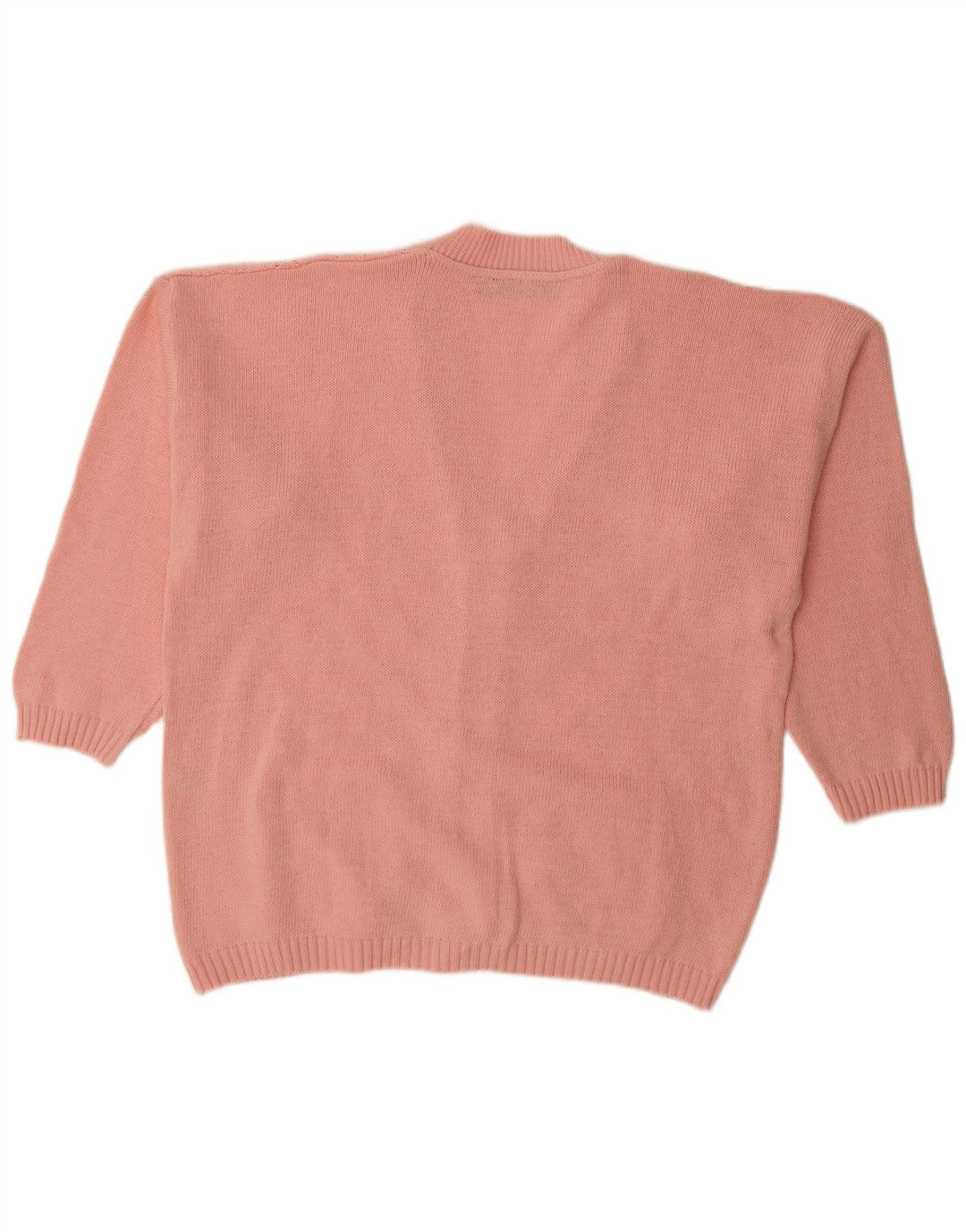 Pulover vintage cardigan supradimensionat pentru femei UK 16 mare bumbac roz