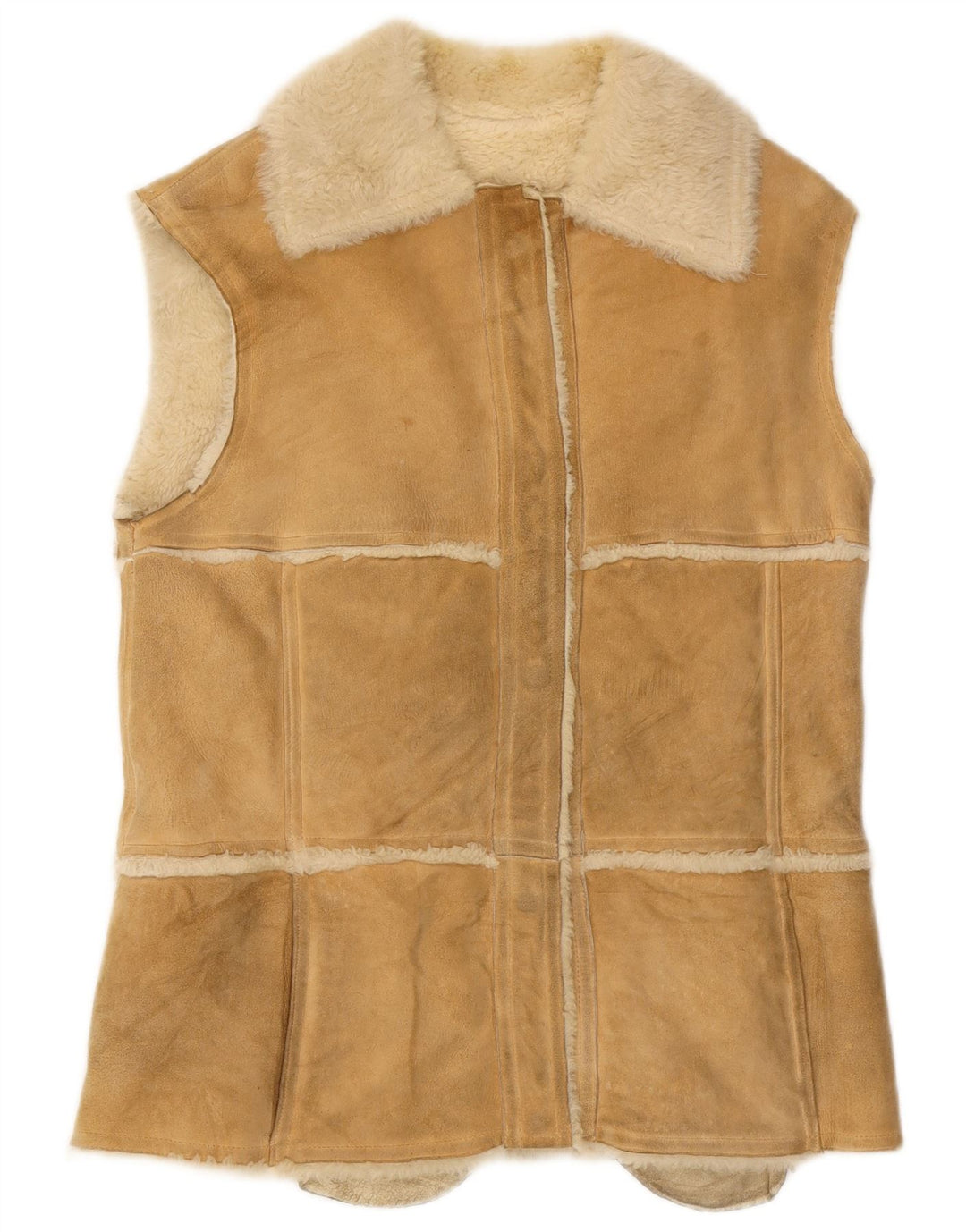 Gilet din shearling pentru femei Vintage IT 44 Medium Beige
