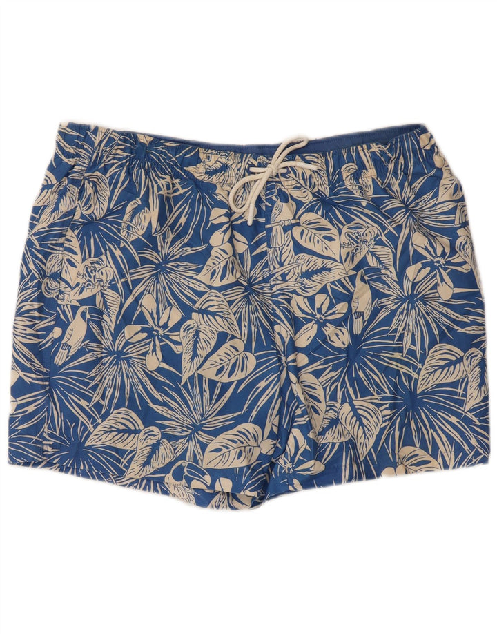 Pantaloni scurți de înot pentru bărbați Marks & Spencer, mari, albastru, cu flori din poliester