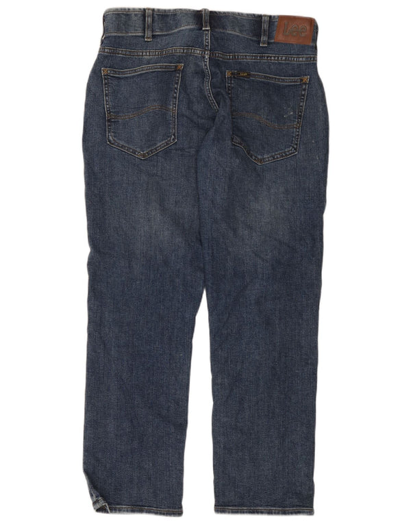 Lee Mens Regular Fit Straight Jeans W34 L29 Blue Cotton