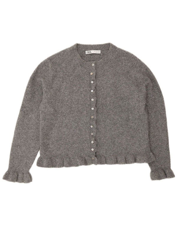 Pulover cardigan pentru femei Zara UK 16 mare poliester gri