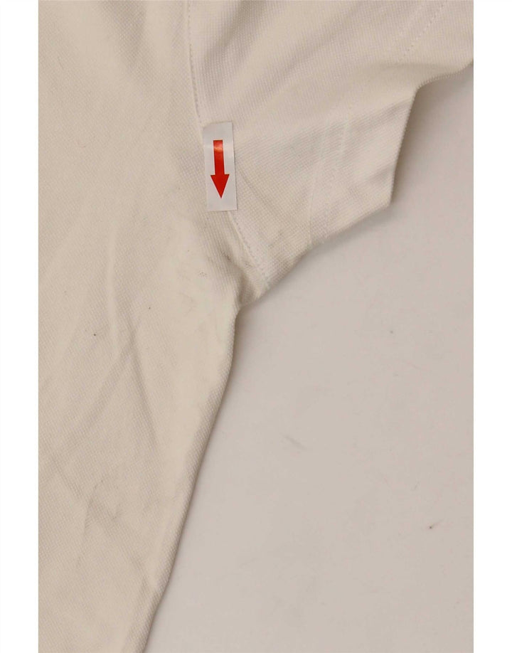 Tricou polo vintage pentru bărbați, bumbac alb mediu