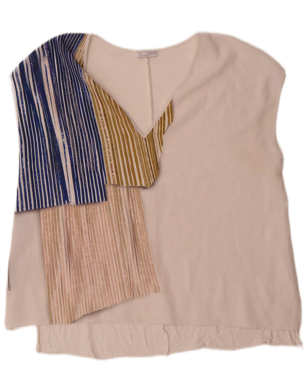 Bluză fără mâneci pentru femei Zara UK 14 Medium White Colorblock