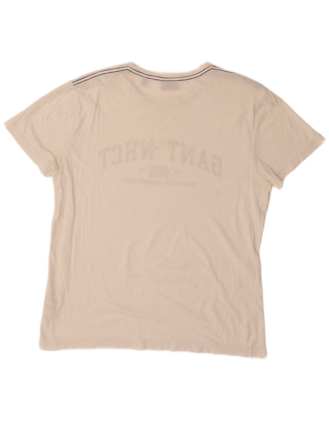 GANT Tricou grafic pentru bărbați Top mare din bumbac alb