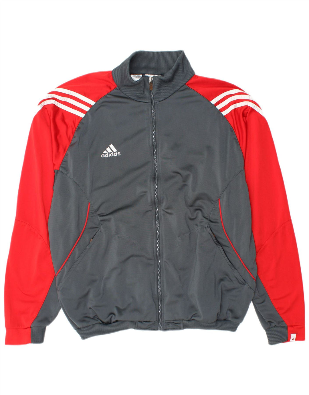 Jachetă de trening pentru bărbați ADIDAS UK 44/46, mare, gri, poliester color bloc
