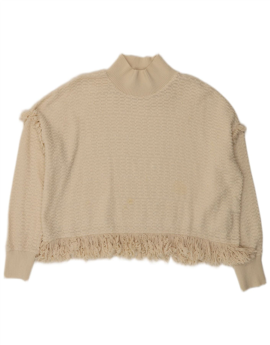 Pulover cu gât țestoasă pentru femei Zara UK 14 Medium Off White