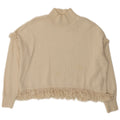 Pulover cu gât țestoasă pentru femei Zara UK 14 Medium Off White
