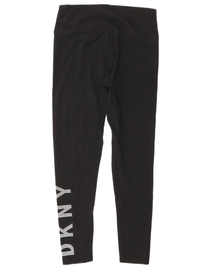 Leggings grafic Dkny pentru femei UK 12 bumbac mediu negru