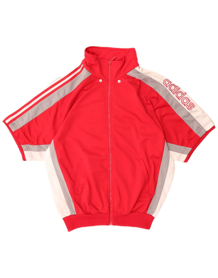 Jachetă de top pentru trening grafic Adidas pentru bărbați UK 38/40 Medium Red Colorblock