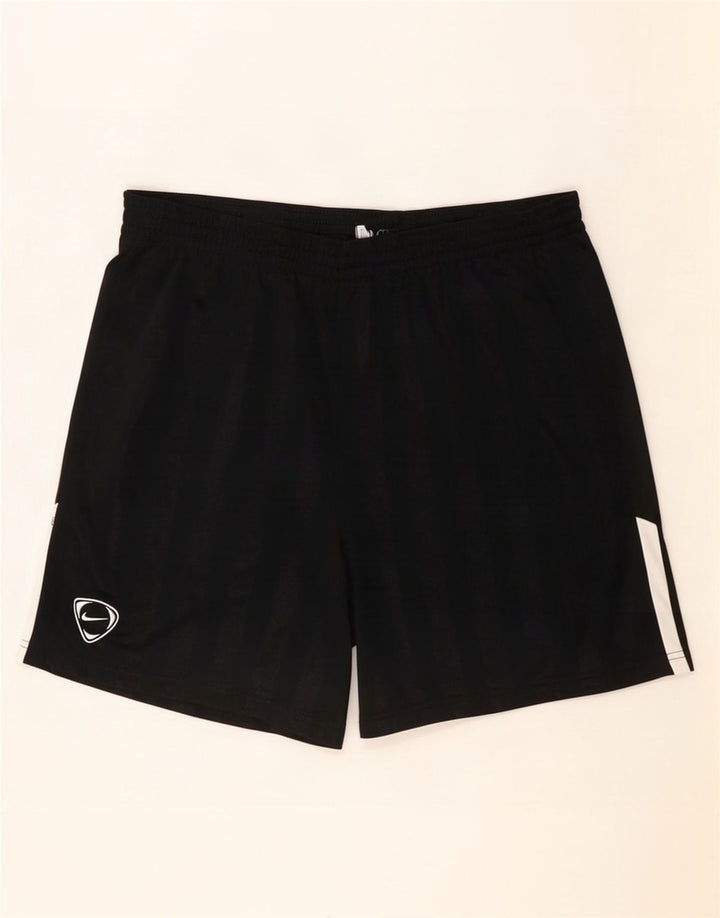 Pantaloni scurți sport Nike pentru bărbați, poliester cu dungi medii, negre