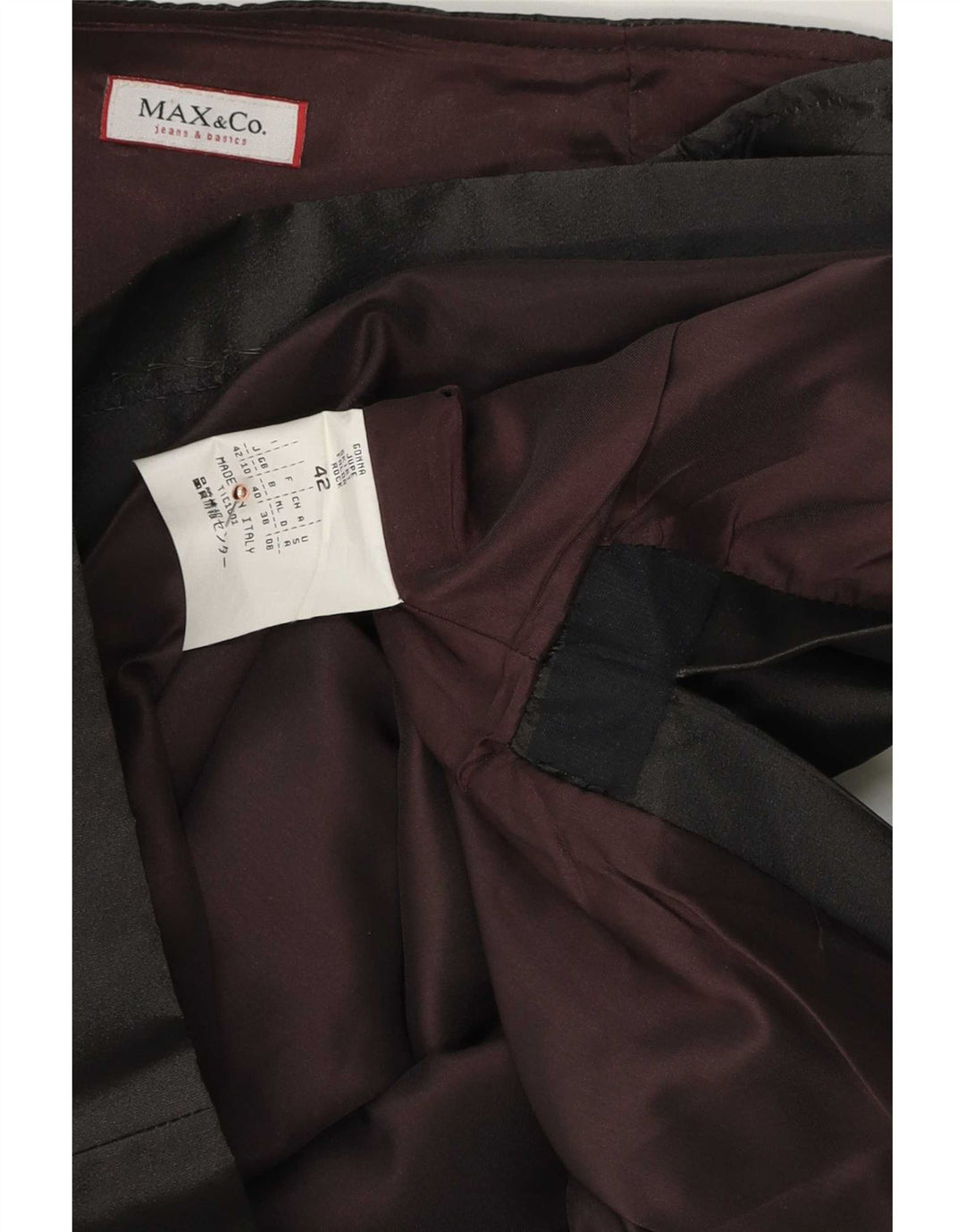 Max & Co. Fusta midi pentru femei UK 10 Small W28 Poliester negru