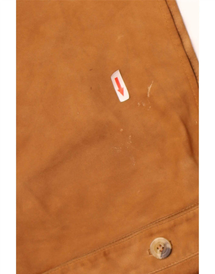 Vintage Womens Suede Jacket IT 42 Medium Beige Leather